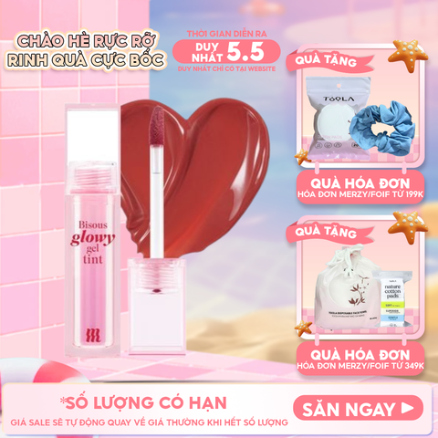 Son Bóng Pha Lê Merzy Căng Mọng, Bền Màu Bisous Glowy Gel Tint
