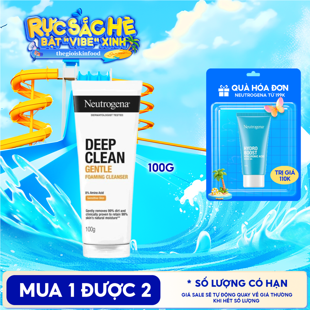 Sữa Rửa Mặt Neutrogena Làm Sạch Sâu Và Kiểm Soát Nhờn Deep Clean Foaming Cleanser