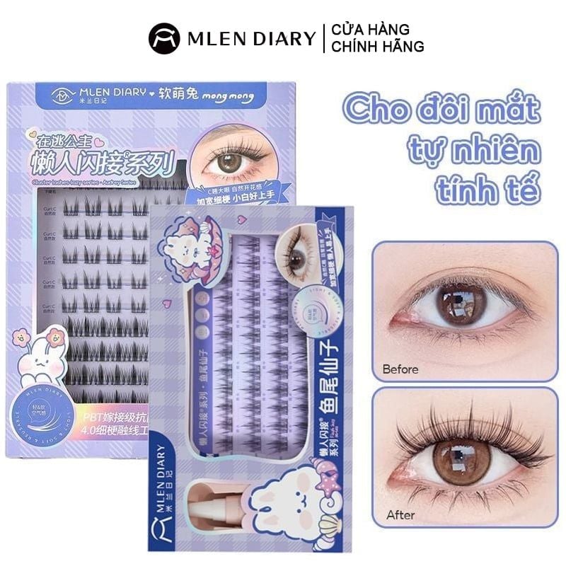 Lông Mi Giả Mlen Diary Tách Sợi Tai Thỏ
