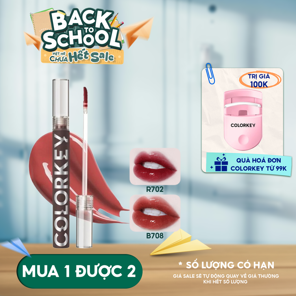 Son Tint Colorkey Gương Bóng Bền Màu, Lâu Trôi Airy Lip Mirror Series 1.7g