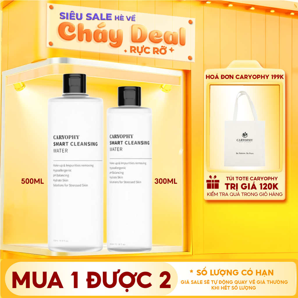 Nước Tẩy Trang Caryophy Dành Cho Da Dầu Mụn Smart Cleansing Water