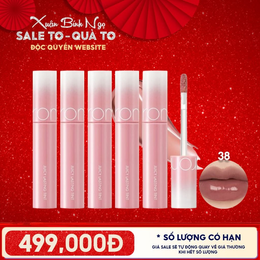 [ĐỘC QUYỀN - COMBO SIÊU HỜI] 5 Son Tint Lì Romand Căng Bóng The Juicy Lasting Tint