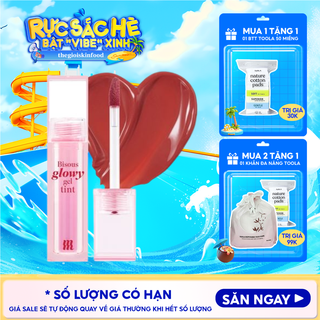 Son Bóng Pha Lê Merzy Căng Mọng, Bền Màu Bisous Glowy Gel Tint