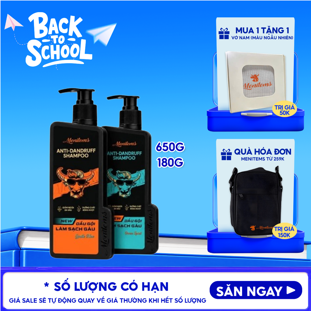 Dầu Gội Nam Menitems Hỗ Trợ Làm Sạch Gàu Ngứa Anti-Dandruff Shampoo