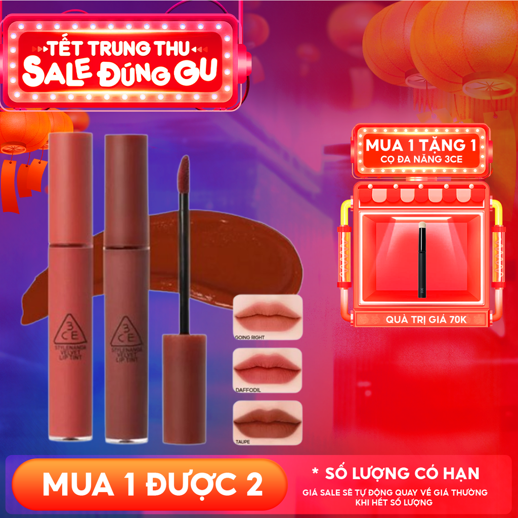Son Kem Lì 3CE Lên Màu Chuẩn Velvet Lip Tint 4g