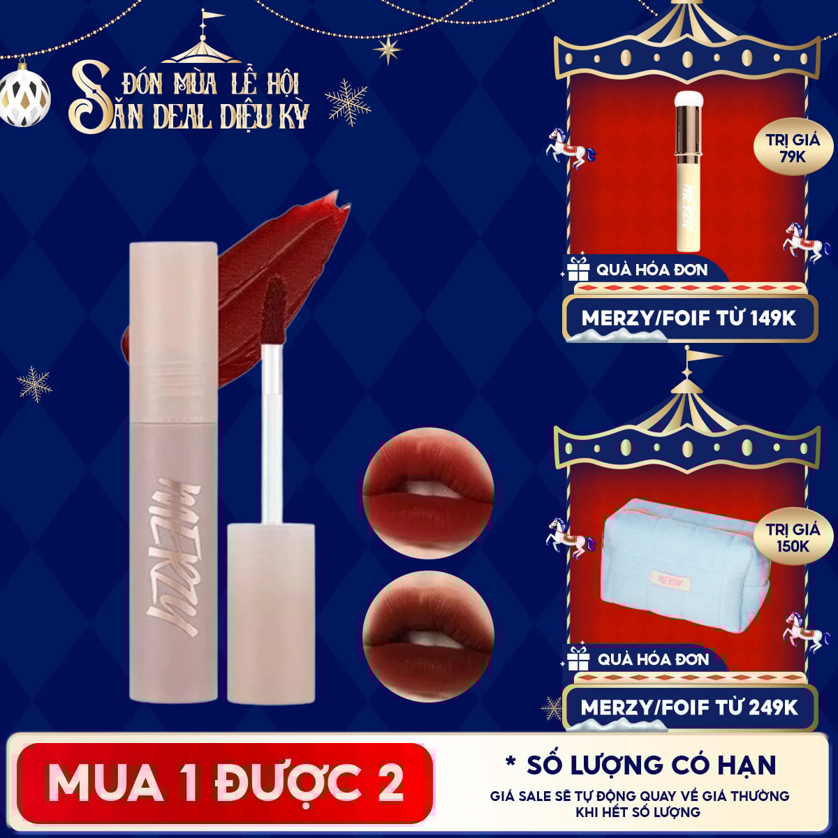 Academia Collection Son Kem Merzy Siêu Lì, Lâu Trôi, Lên Màu Chuẩn Academia Mellow Tint 4g