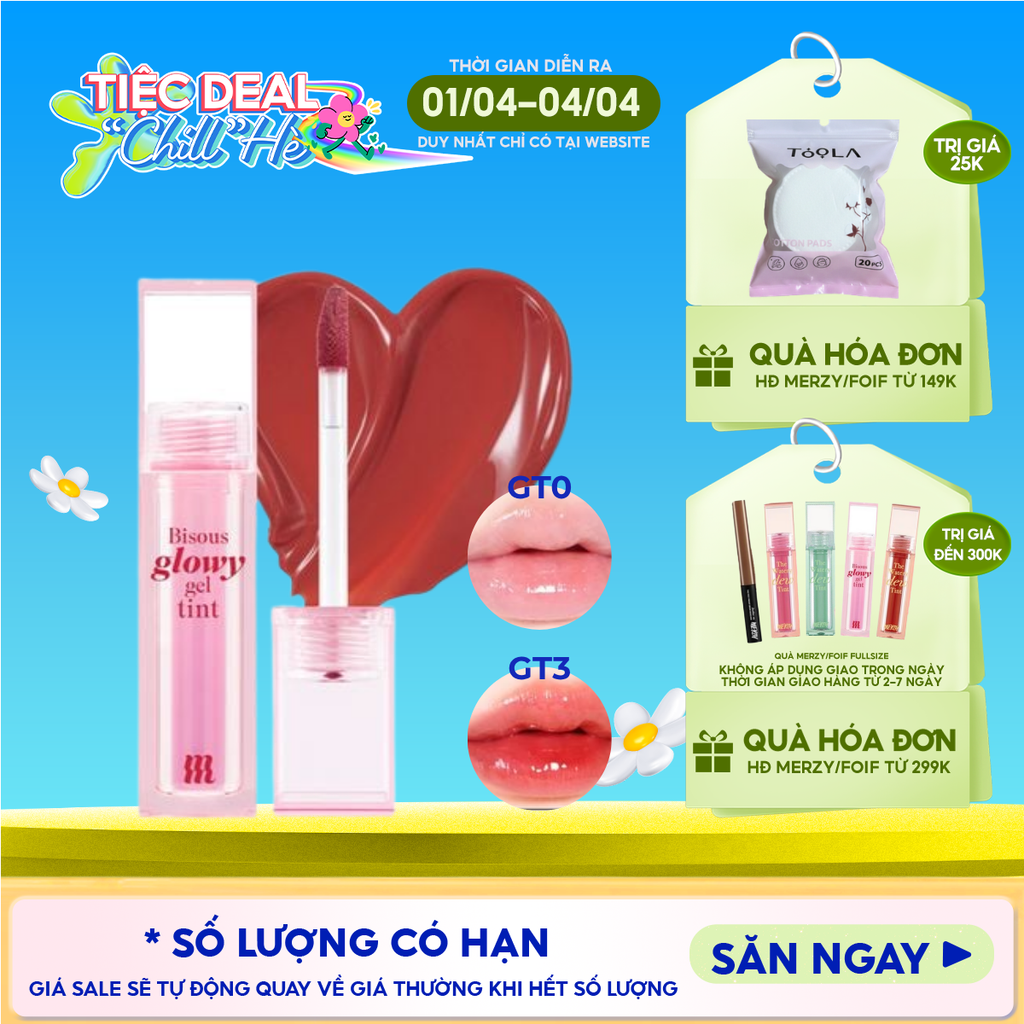 Son Bóng Pha Lê Merzy Căng Mọng, Bền Màu Bisous Glowy Gel Tint
