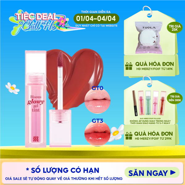  Son Bóng Pha Lê Merzy Căng Mọng, Bền Màu Bisous Glowy Gel Tint 
