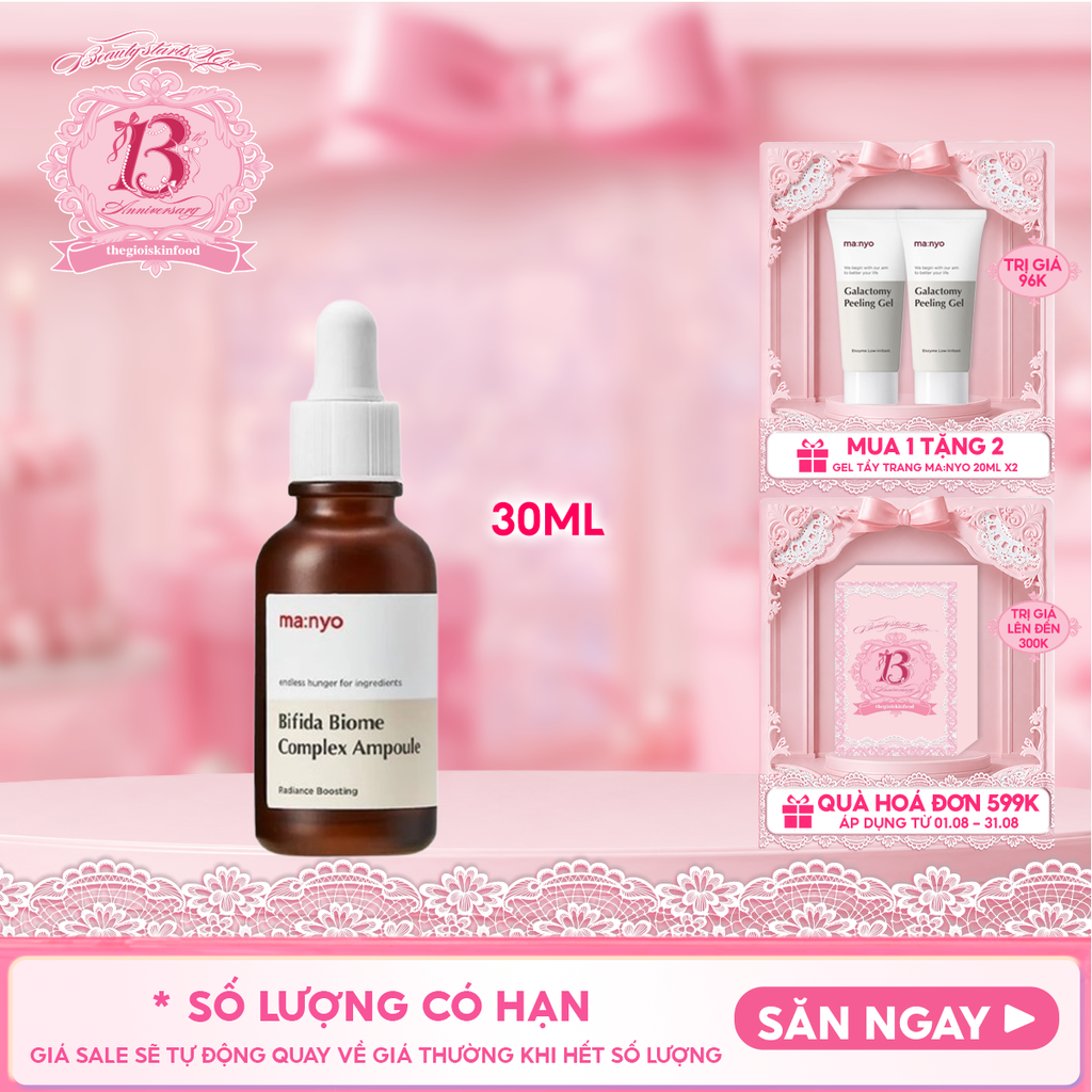 Serum Ma:nyo Tinh Chất Hỗ Trợ Phục Hồi, Ngừa Lão Hóa Bifida Biome Complex Ampoule 30ml