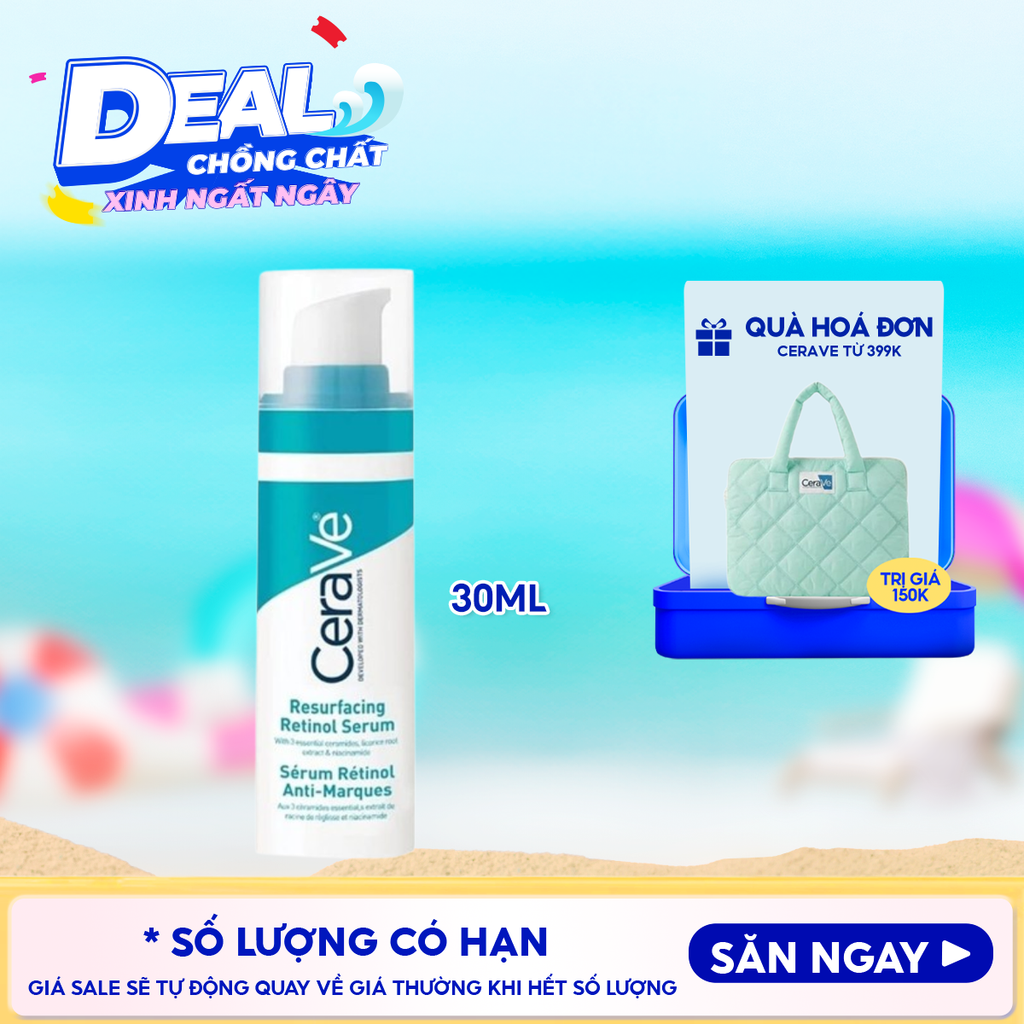Serum Cerave Giúp Hỗ Trợ Mờ Thâm Mụn Resurfacing Retinol Serum 30ml