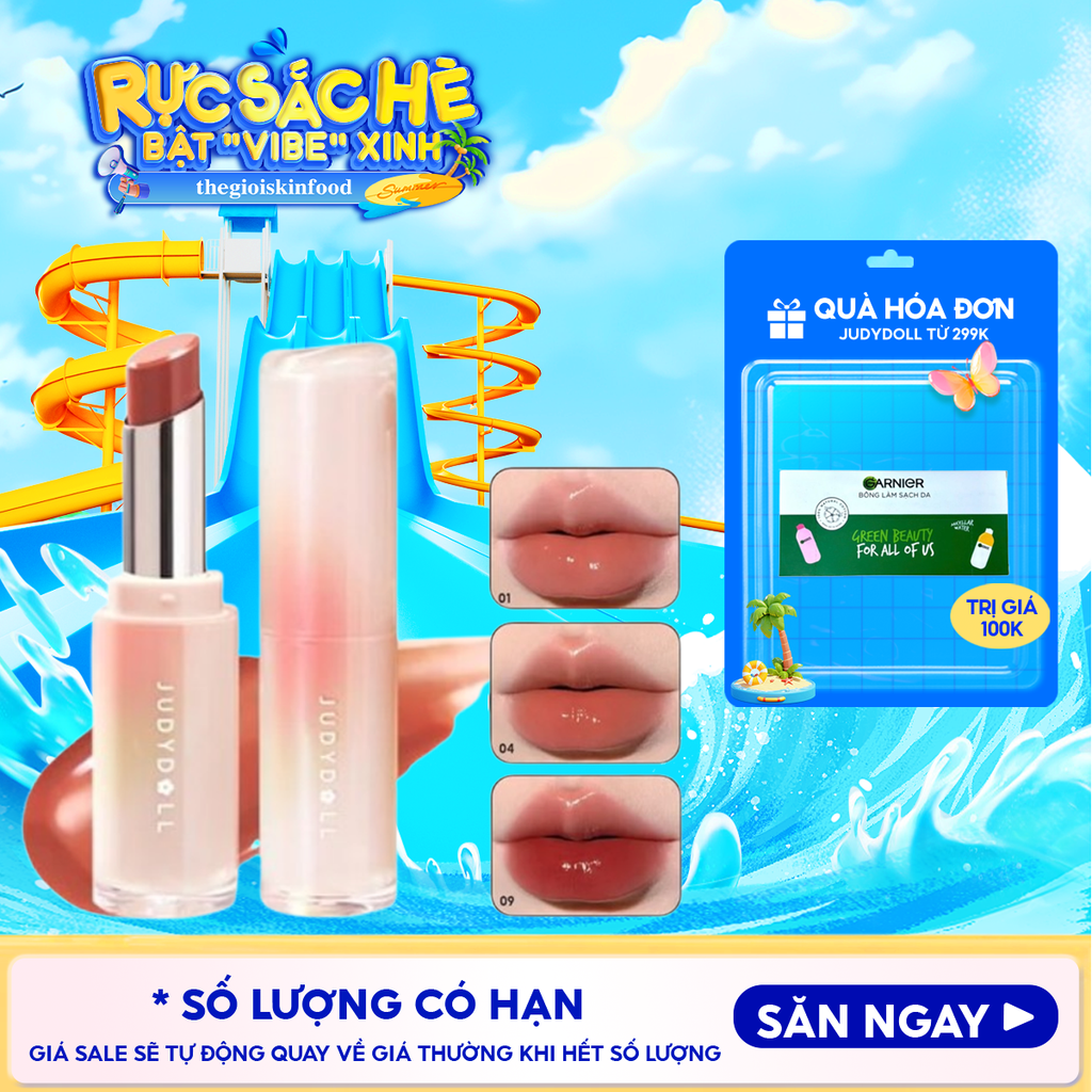 Son Dưỡng Có Màu Judydoll Làm Mềm Môi Watery Glow Lipstick 3g