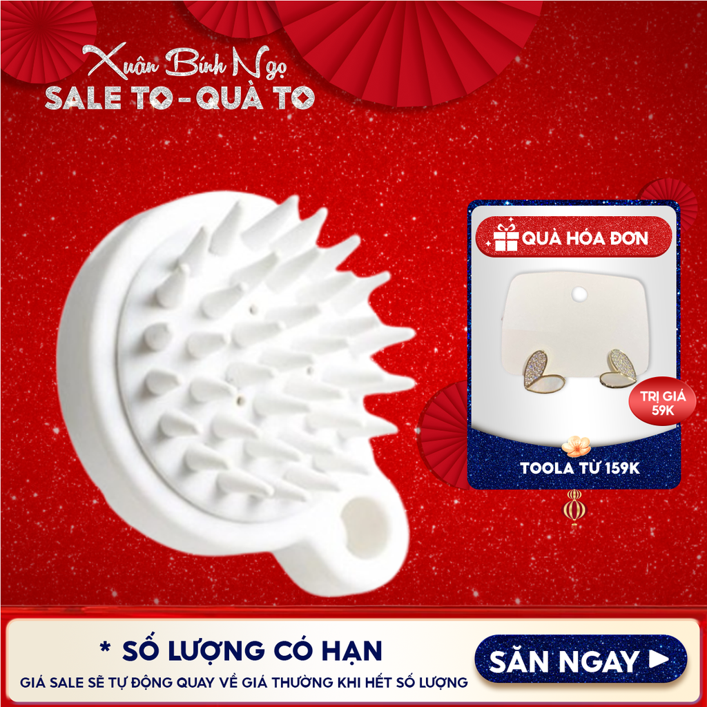 [NHẬP KHẨU] Lược Gội Đầu TOOLA Giúp Massage Da Đầu Giảm Rụng Tóc Scalp Massage Brush - TLA009