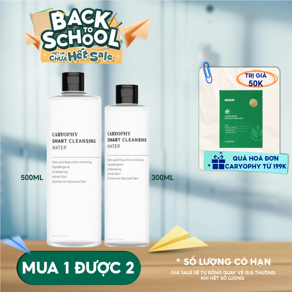 Nước Tẩy Trang Caryophy Dành Cho Da Dầu Mụn Smart Cleansing Water