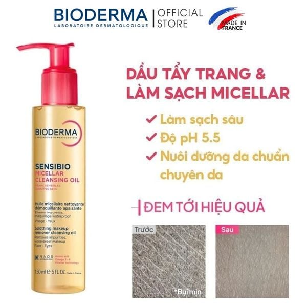  Dầu Tẩy Trang Bioderma Làm Sạch Sâu Sensibio Micellar Cleansing Oil 150ml 