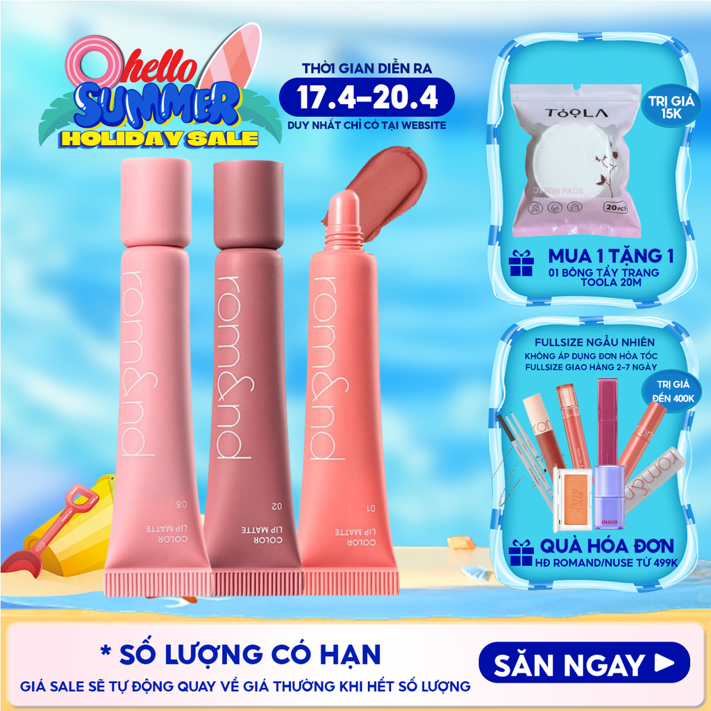 Son Bùn Romand Kiêm Má Hồng Mịn Lì Color Lip Matte 8g