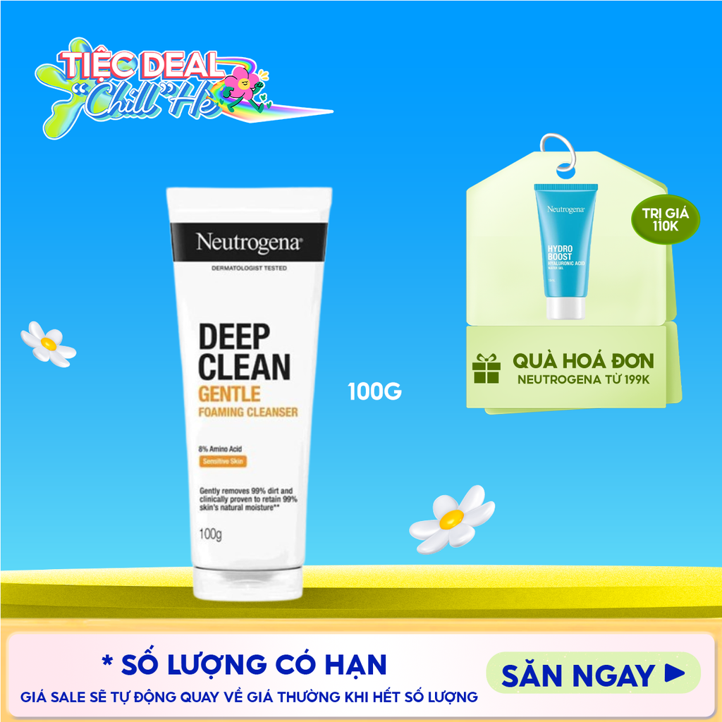 Sữa Rửa Mặt Neutrogena Làm Sạch Sâu Và Kiểm Soát Nhờn Deep Clean Foaming Cleanser