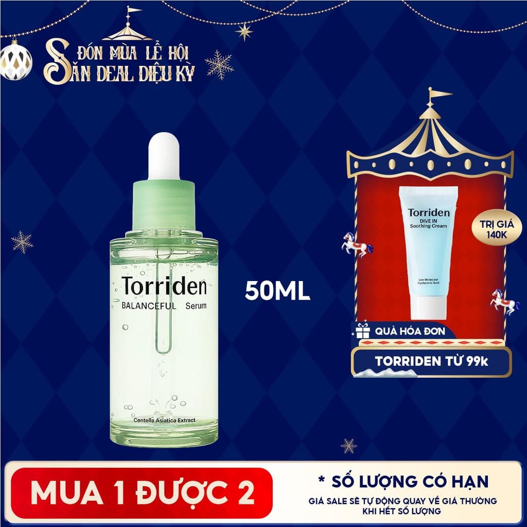 Serum Torriden Rau Má Làm Dịu Da, Hỗ Trợ Giảm Mẩn Đỏ Cho Da Torriden Balanceful Cica Serum 50ml