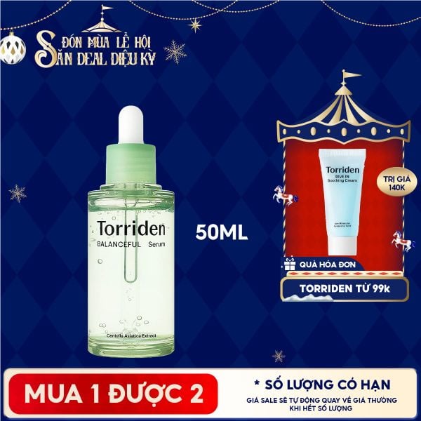  Serum Torriden Rau Má Làm Dịu Da, Hỗ Trợ Giảm Mẩn Đỏ Cho Da Torriden Balanceful Cica Serum 50ml 