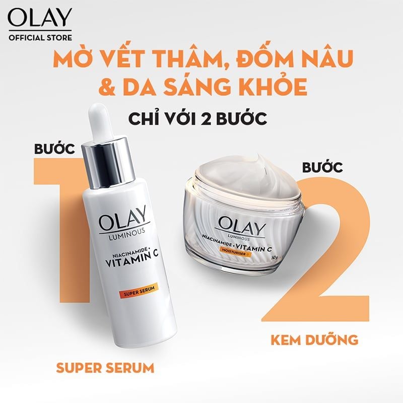 Serum Olay Hỗ Trợ Dưỡng Sáng Da, Làm Mờ Vết Thâm, Đốm Nâu Luminous Niacinamide + Vitamin C Super Serum 30ml