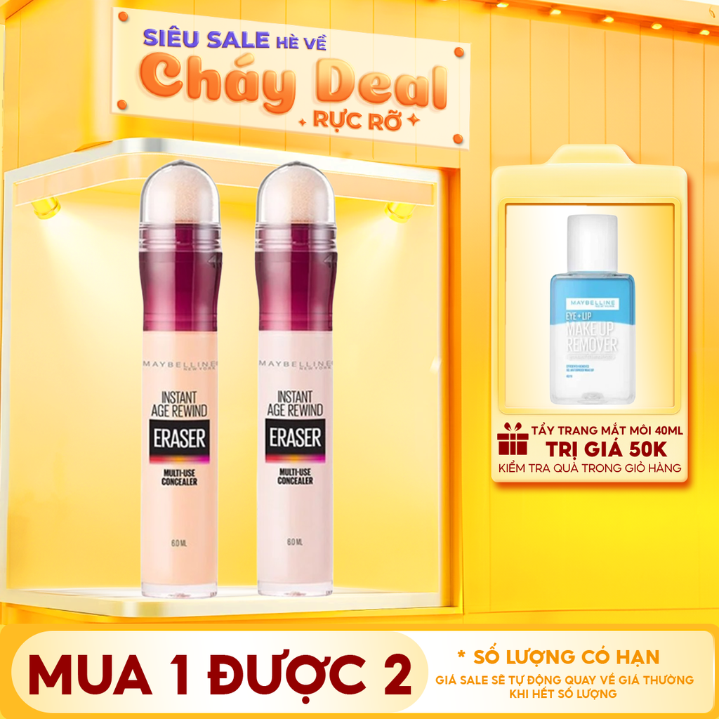 Bút Che Khuyết Điểm Maybelline Đa Năng Che Phủ Hoàn Hảo Instant Age Rewind Eraser Multi-Use Concealer SPF 30 6ml