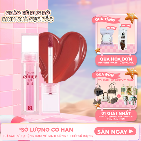 Son Bóng Pha Lê Merzy Căng Mọng, Bền Màu Bisous Glowy Gel Tint