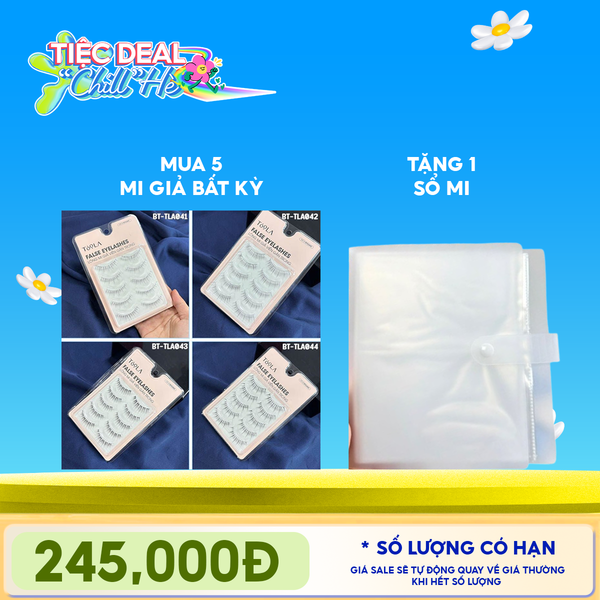  [Mua 5 Tặng 1 Sổ Đựng Mi Giả] [NHẬP KHẨU] Lông Mi Giả Viền Gân Trong TOOLA Mềm Mại, Không Nặng Mắt 