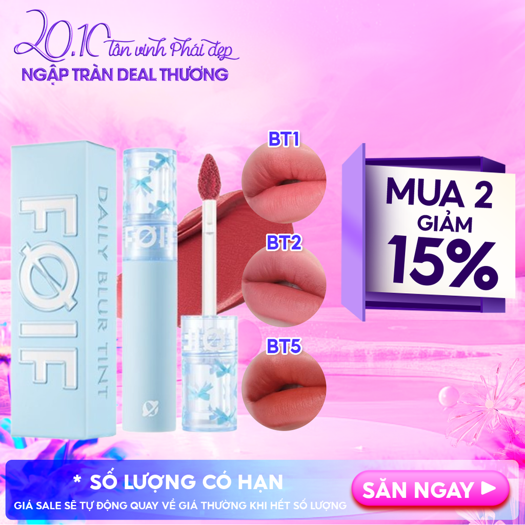 Son Kem Lì FOIF Thuần Chay, Mềm Mịn, Lâu Trôi Daily Blur Tint 3g