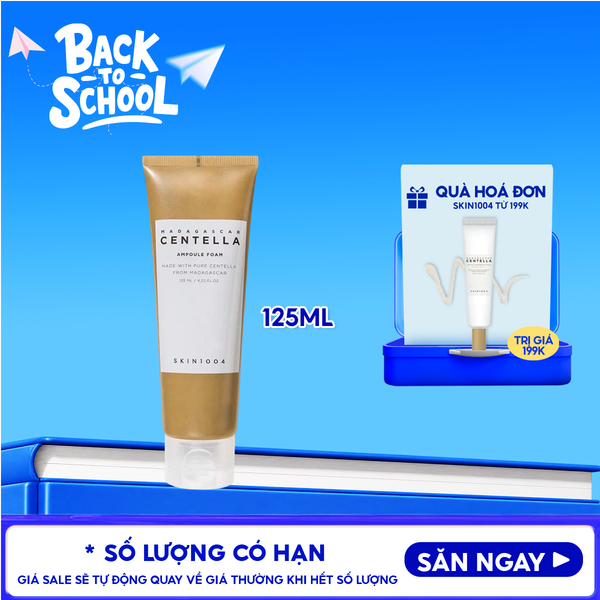  Sữa Rữa Mặt Tạo Bọt Skin1004 Làm Sạch Sâu, Dịu Nhẹ Chiết Xuất Rau Má Madagascar Centella Ampoule Foam 125ml 