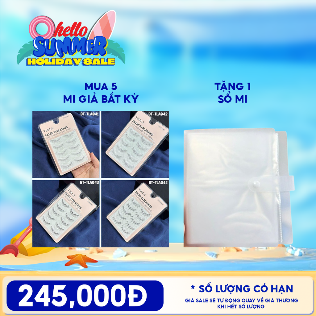 [Mua 5 Tặng 1 Sổ Đựng Mi Giả] [NHẬP KHẨU] Lông Mi Giả Viền Gân Trong TOOLA Mềm Mại, Không Nặng Mắt