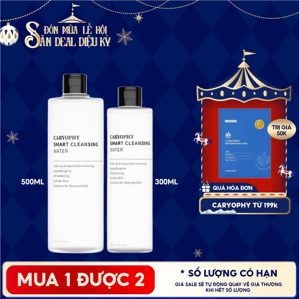 Nước Tẩy Trang Caryophy Dành Cho Da Dầu Mụn Smart Cleansing Water