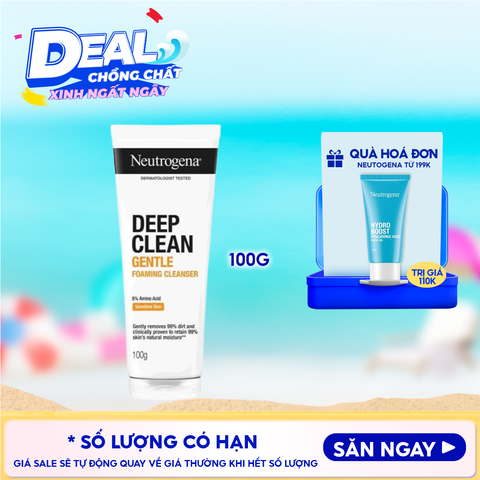 Sữa Rửa Mặt Neutrogena Làm Sạch Sâu Và Kiểm Soát Nhờn Deep Clean Foaming Cleanser