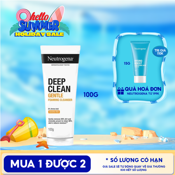  Sữa Rửa Mặt Neutrogena Làm Sạch Sâu Và Kiểm Soát Nhờn Deep Clean Foaming Cleanser 