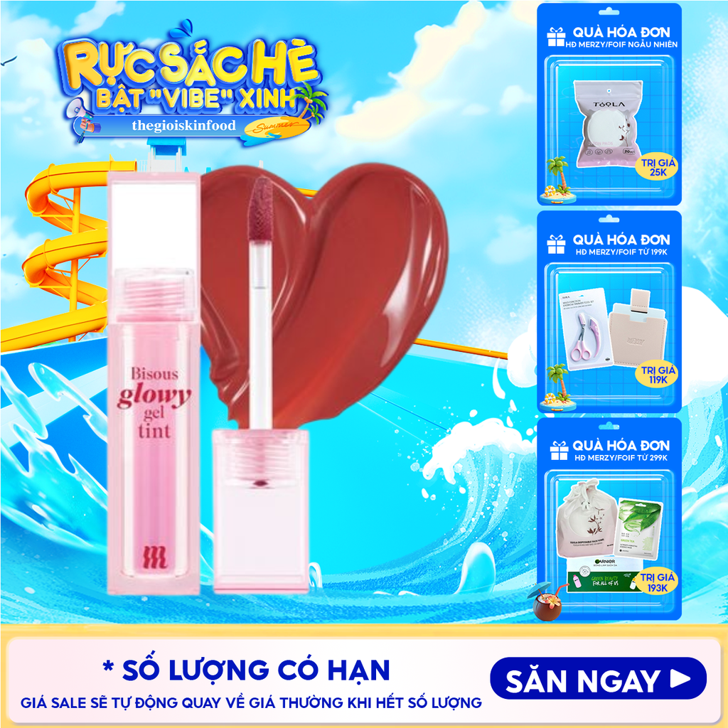 Son Bóng Pha Lê Merzy Căng Mọng, Bền Màu Bisous Glowy Gel Tint