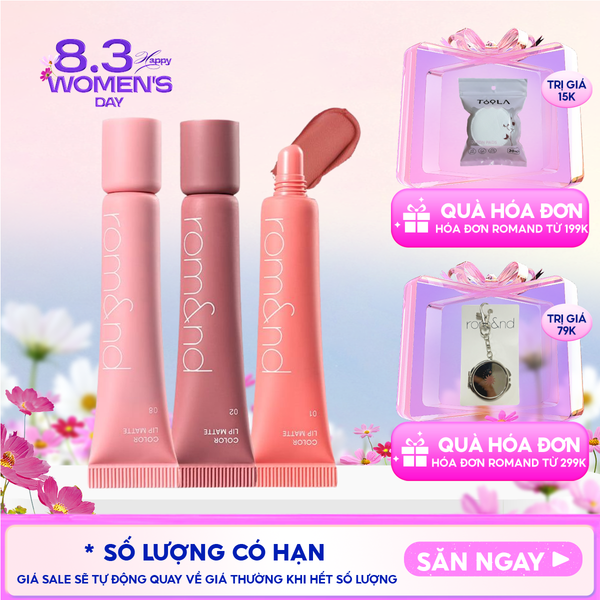  Son Bùn Romand Kiêm Má Hồng Mịn Lì Color Lip Matte 8g 