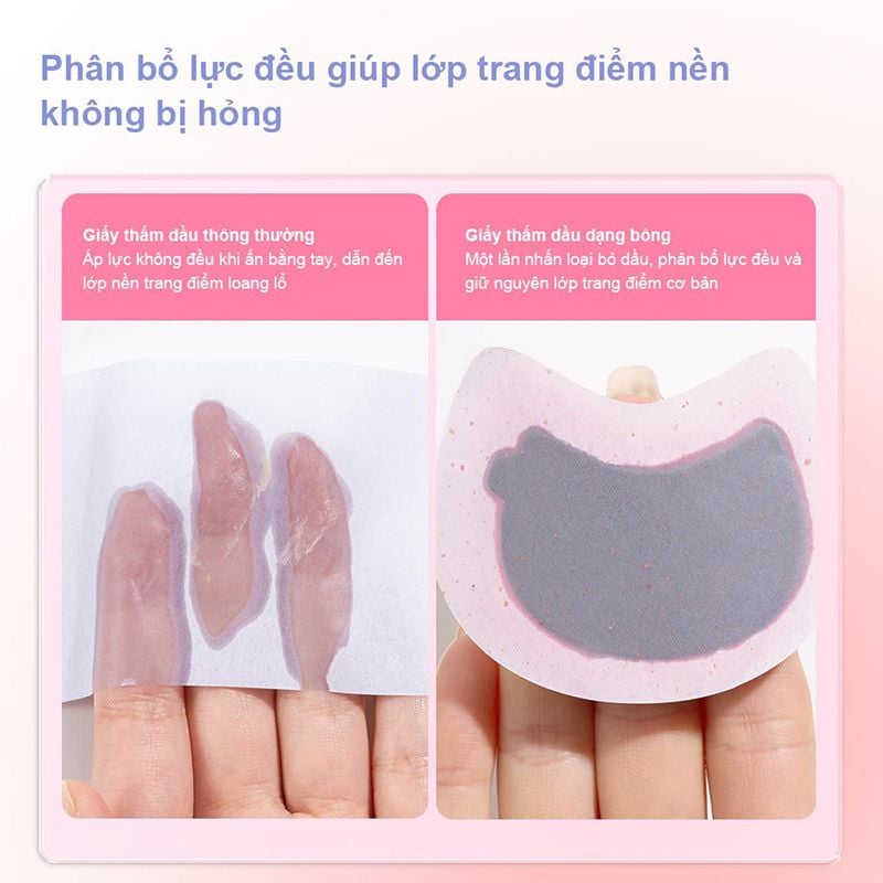 [100 Tờ] Giấy Thấm Dầu UKISS Hương Hoa Hồng Kèm Gương Và Bông Phấn