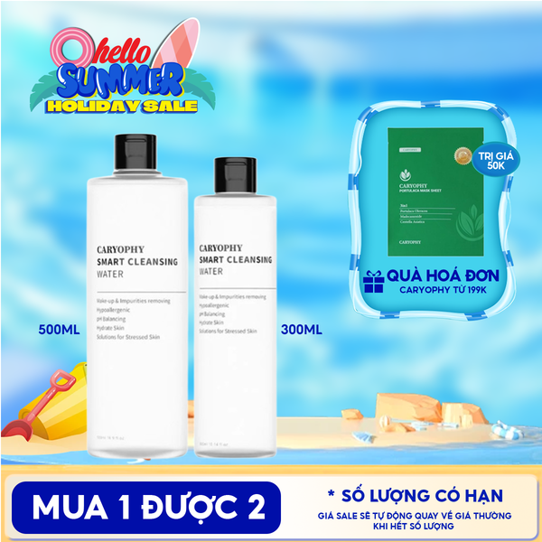  Nước Tẩy Trang Caryophy Dành Cho Da Dầu Mụn Smart Cleansing Water 500ml 