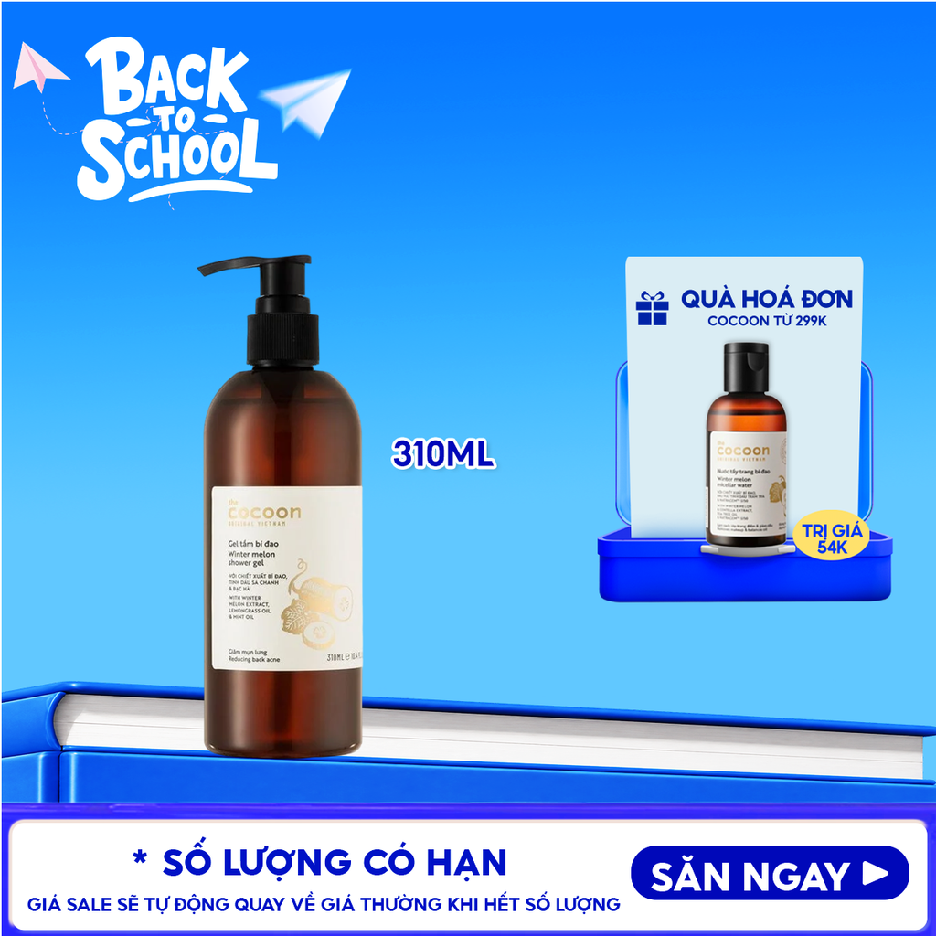 Gel Tắm Cocoon Bí Đao Hỗ Trợ Cải Thiện Mụn Lưng Winter Melon Shower Gel 310ml
