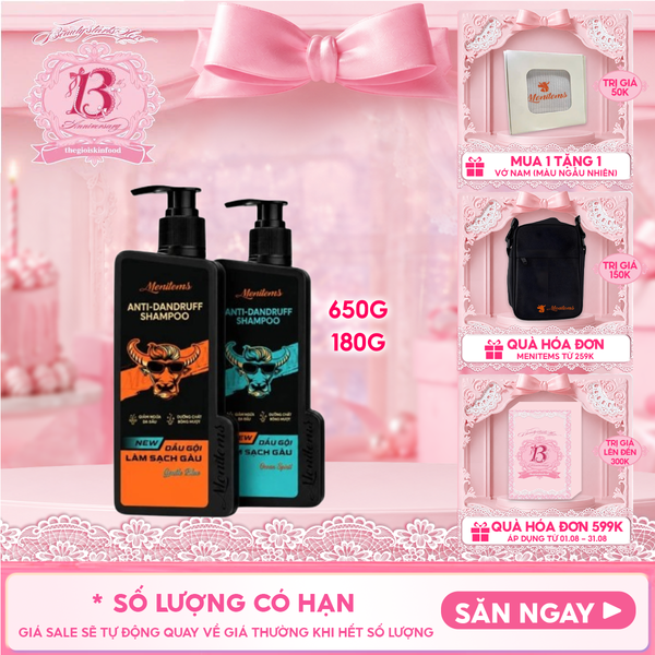  Dầu Gội Nam Menitems Hỗ Trợ Làm Sạch Gàu Ngứa Anti-Dandruff Shampoo 