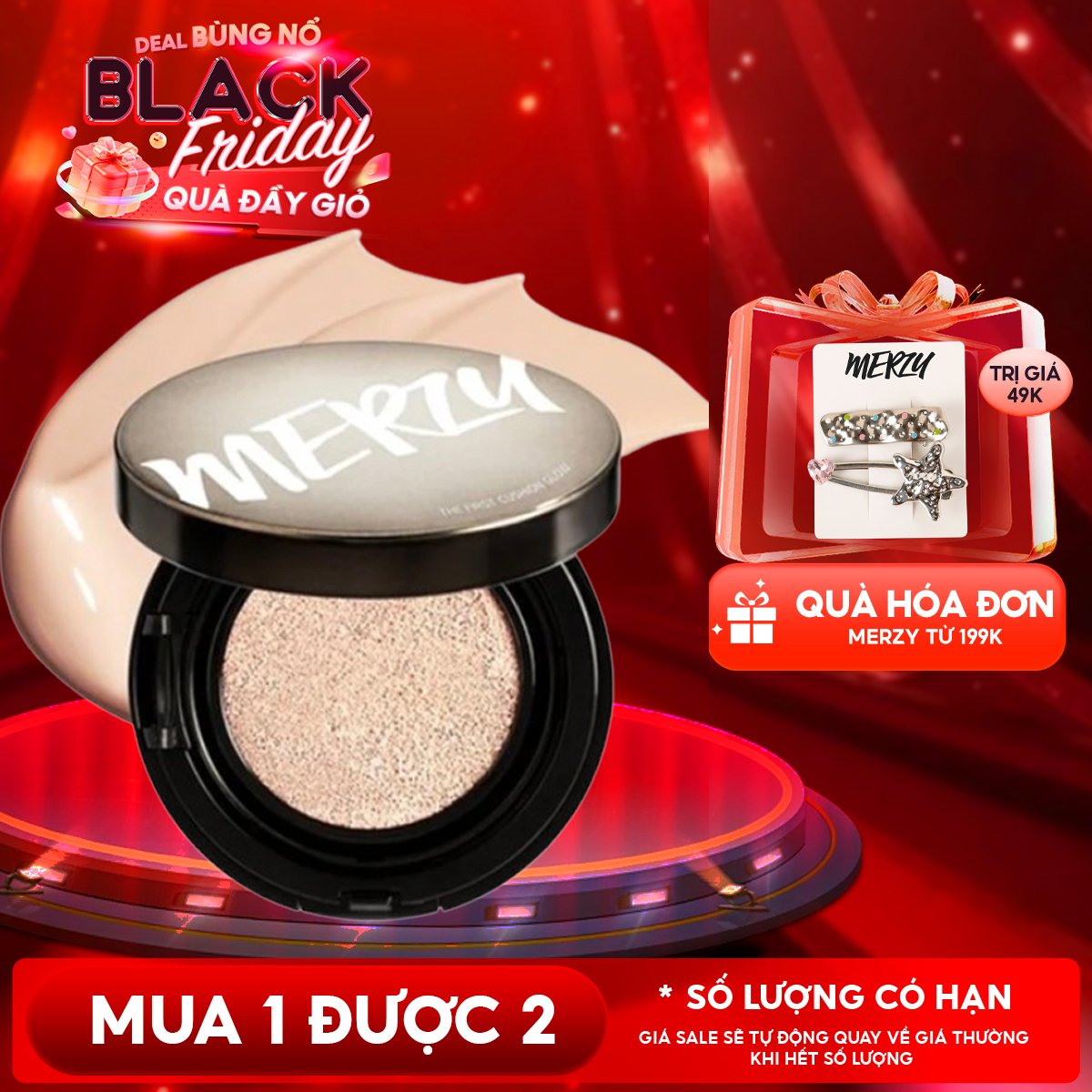 Phấn Nước Che Phủ Hoàn Hảo, Lớp Nền Căng Bóng, Lâu Trôi Merzy The First Cushion Glow SPF 50 /PA 13g