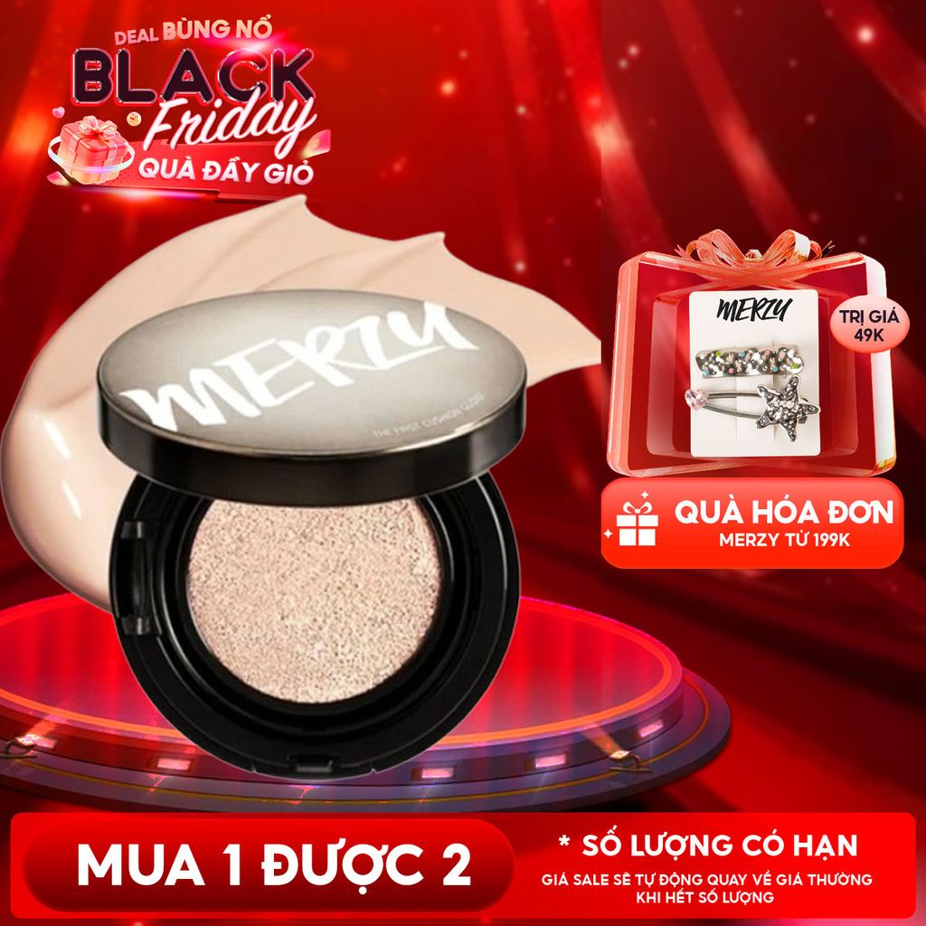 Phấn Nước Che Phủ Hoàn Hảo, Lớp Nền Căng Bóng, Lâu Trôi Merzy The First Cushion Glow SPF 50+/PA+++ 13g