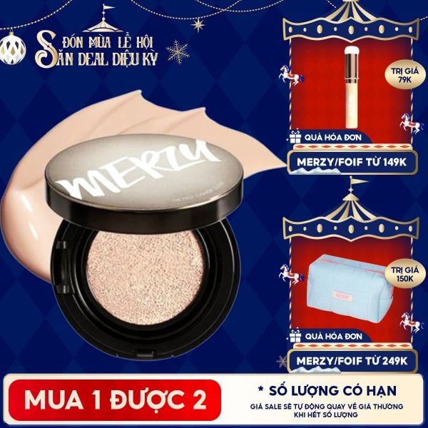  Phấn Nước Che Phủ Hoàn Hảo, Lớp Nền Căng Bóng, Lâu Trôi Merzy The First Cushion Glow SPF 50+/PA+++ 13g 