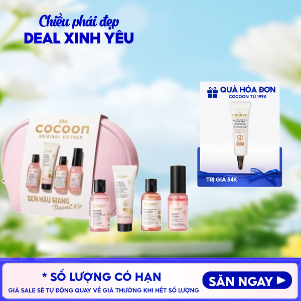  Travel Kit Sen Hậu Giang Chăm Sóc Da Cocoon Travel Kit 2: Hau Giang Lotus Collection 4pcs 