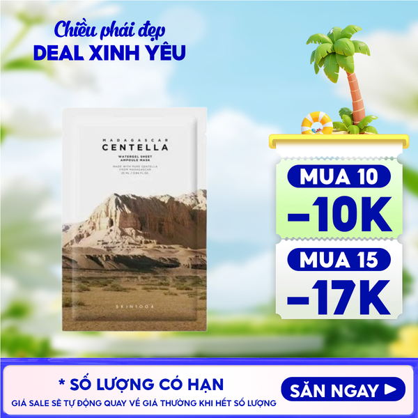  Mặt Nạ Skin1004 Làm Dịu, Dưỡng Ẩm Chiết Xuất Rau Má Madagascar Centella Watergel Sheet Ampoule Mask 25ml 