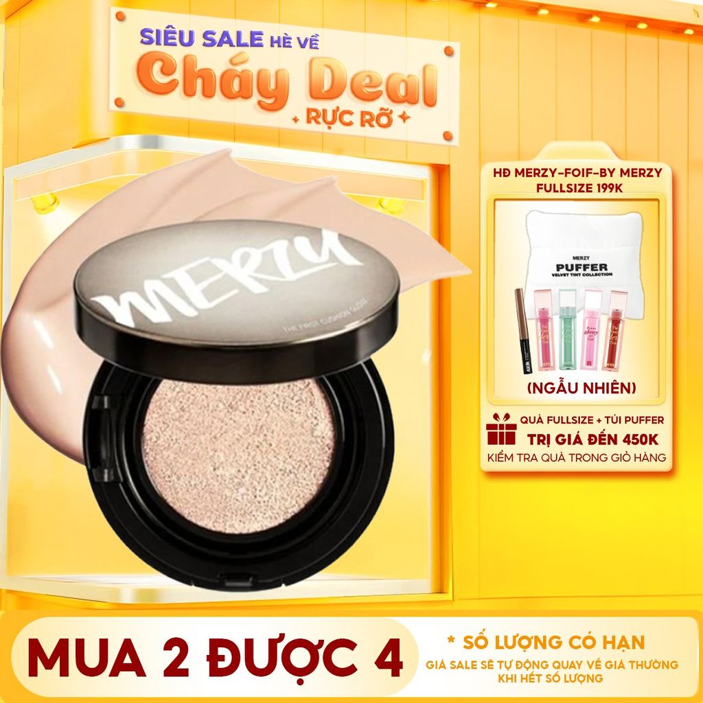 Phấn Nước Che Phủ Hoàn Hảo, Lớp Nền Căng Bóng, Lâu Trôi Merzy The First Cushion Glow SPF 50+/PA+++ 13g