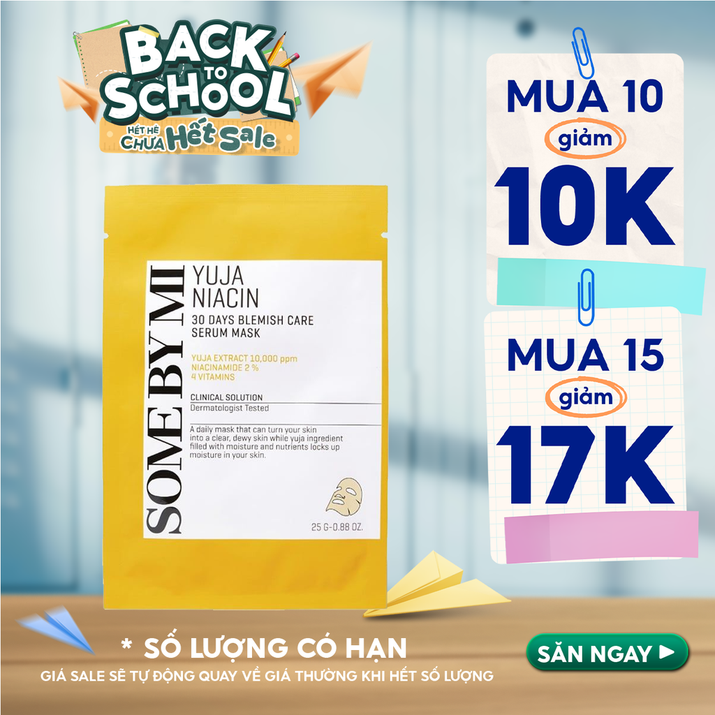 Mặt Nạ Some By Mi Hỗ Trợ Dưỡng Sáng Da Chiết Xuất Quả Thanh Yên Yuja Niacin Blemish Care Serum Mask 25g