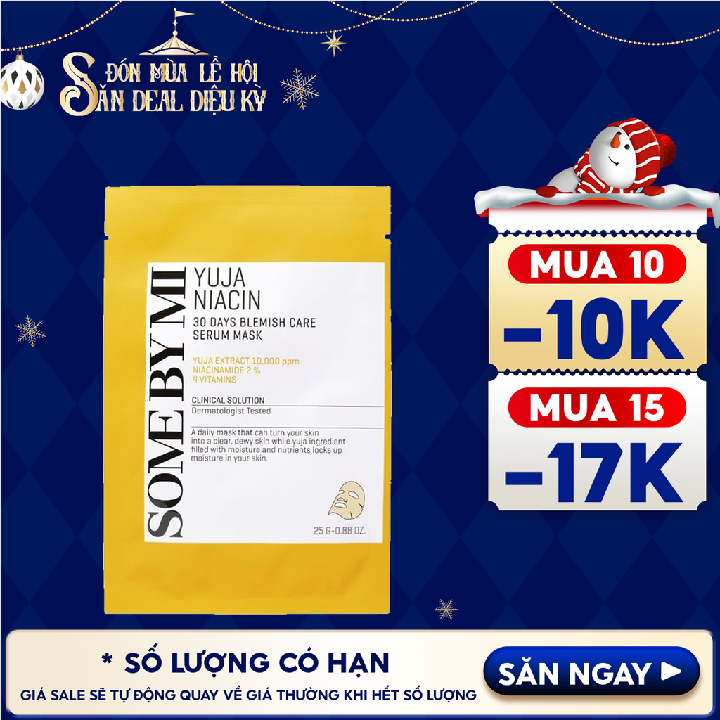 Mặt Nạ Some By Mi Hỗ Trợ Dưỡng Sáng Da Chiết Xuất Quả Thanh Yên Yuja Niacin Blemish Care Serum Mask 25g