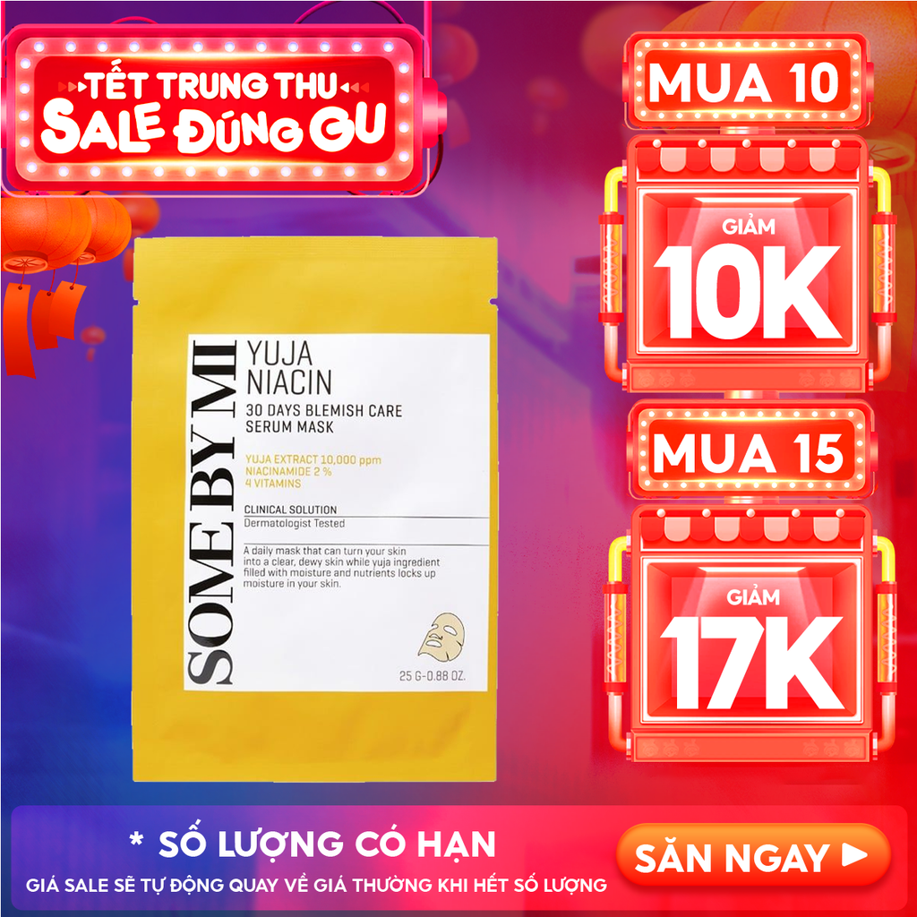 Mặt Nạ Some By Mi Hỗ Trợ Dưỡng Sáng Da Chiết Xuất Quả Thanh Yên Yuja Niacin Blemish Care Serum Mask 25g