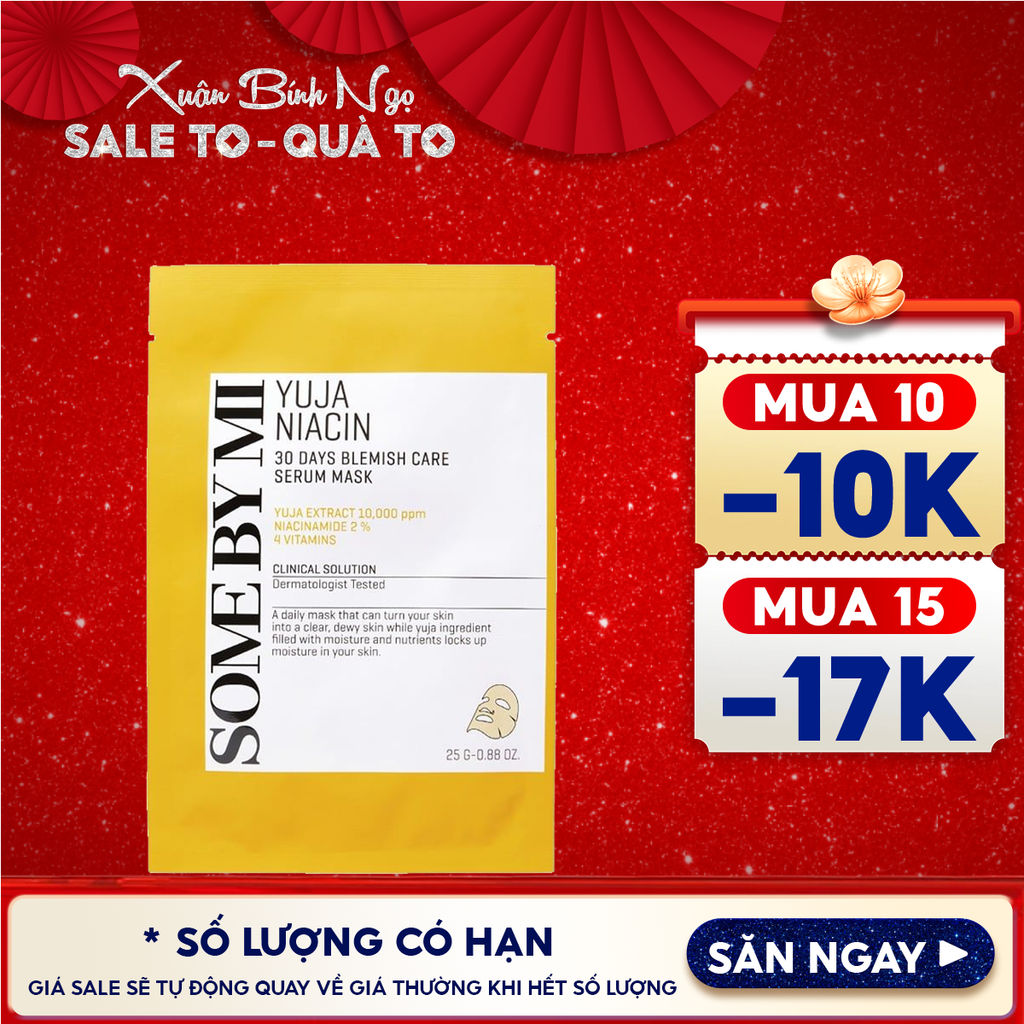 Mặt Nạ Some By Mi Hỗ Trợ Dưỡng Sáng Da Chiết Xuất Quả Thanh Yên Yuja Niacin Blemish Care Serum Mask 25g