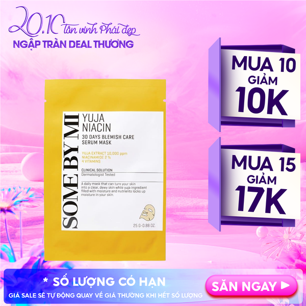  Mặt Nạ Some By Mi Hỗ Trợ Dưỡng Sáng Da Chiết Xuất Quả Thanh Yên Yuja Niacin Blemish Care Serum Mask 25g 