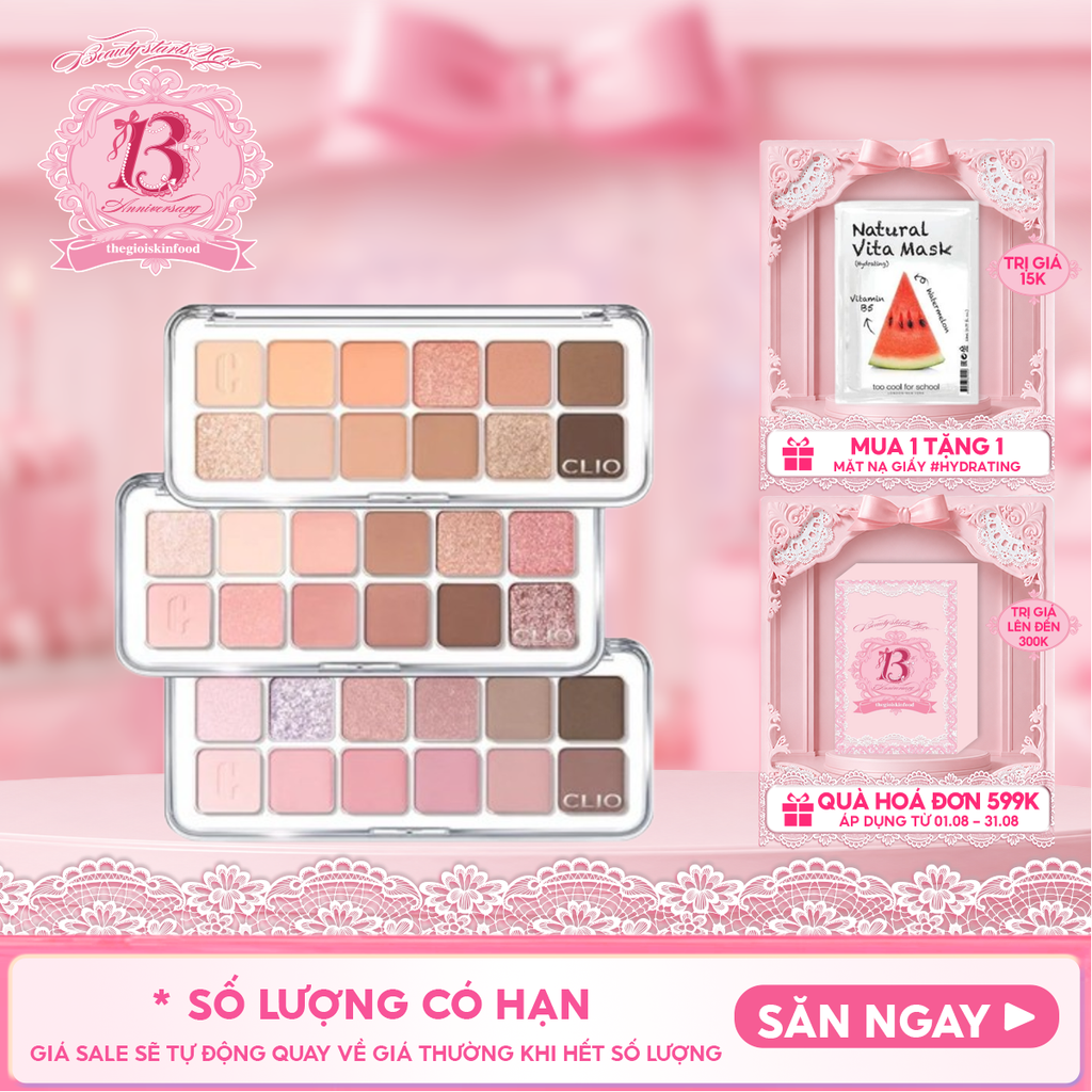 Bảng Phấn Mắt Clio 12 Ô Pro Eye Palette Air 7.2g
